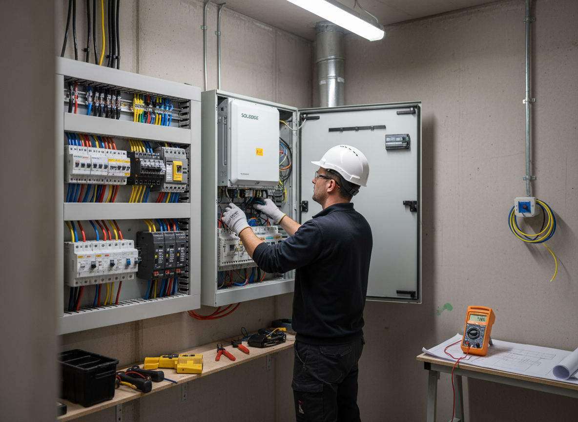 électricien photovoltaïque utilisant BatiQo - logiciel de gestion BTP