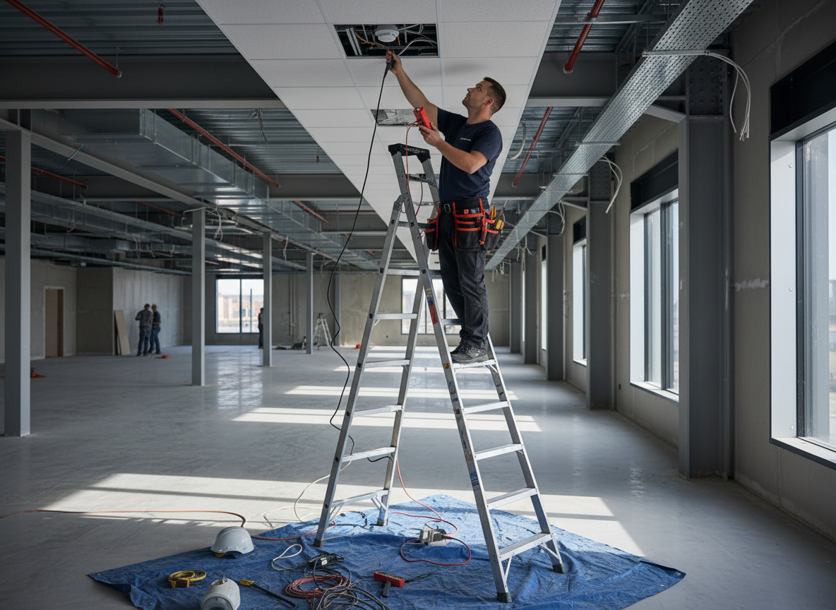 technicien SSI utilisant BatiQo - logiciel de gestion BTP